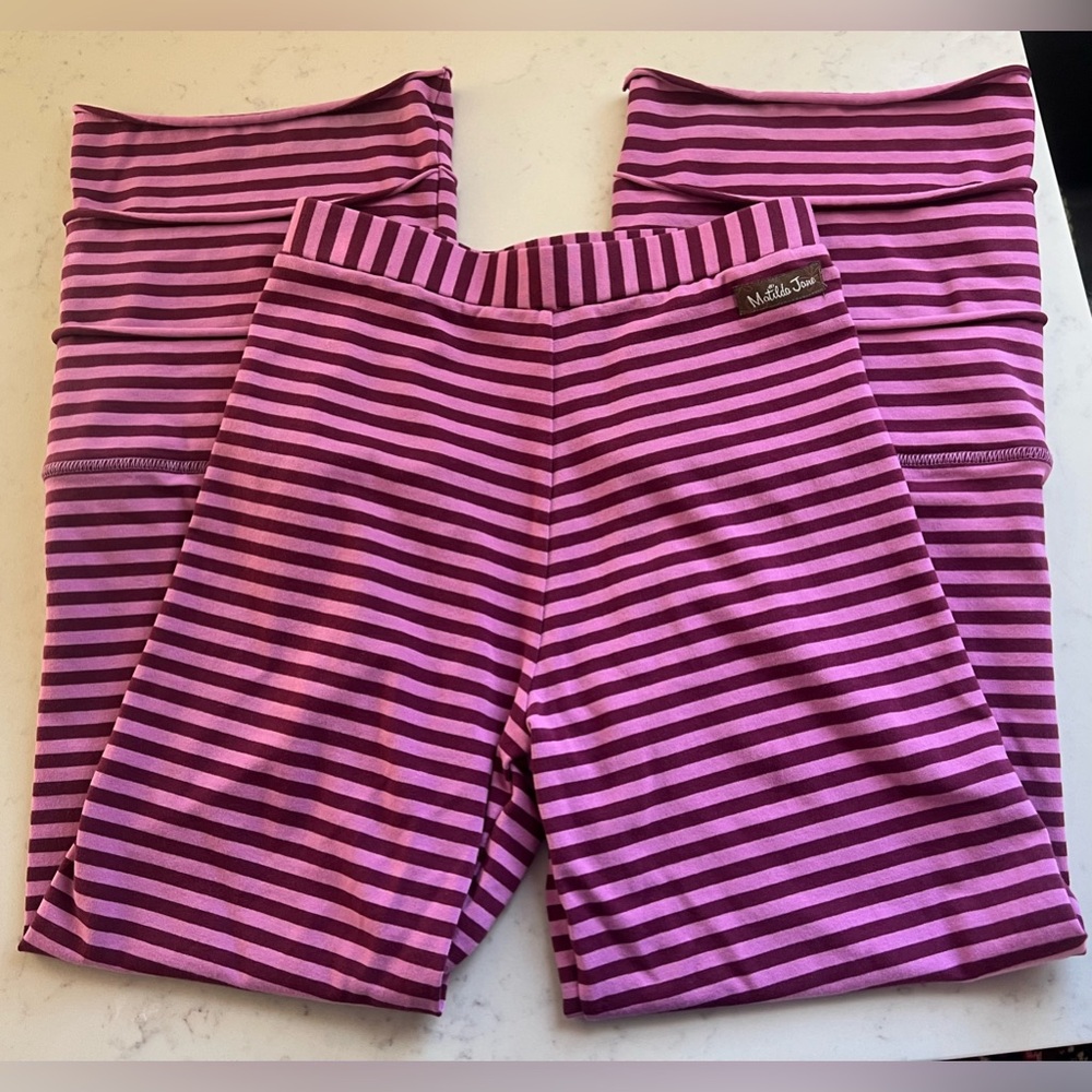 Matilda Jane New Discovery Purple Striped Finn pants girls size 8